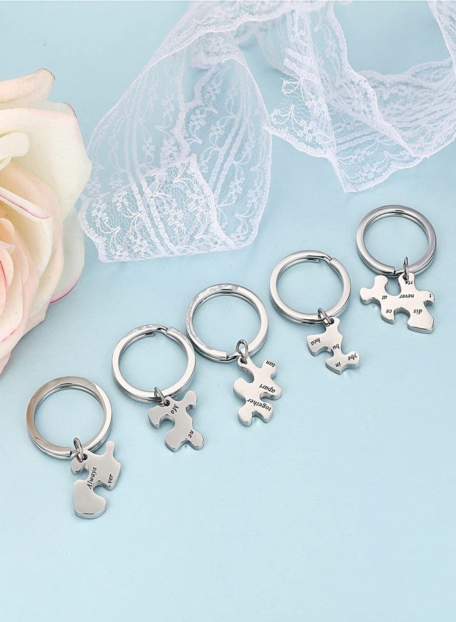 Yonhon Always Together Never Apart 5 BFF Best Friends Friendship Sister Keychains for 5 - Image 2